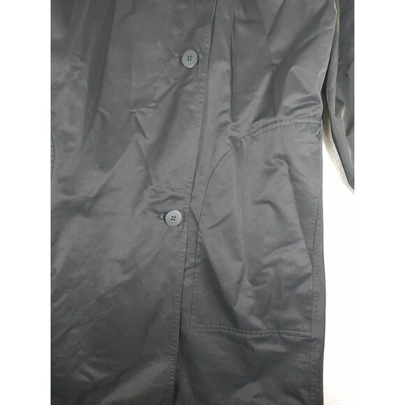 Eileen Fisher Organic Cotton Nylon Reversible Hooded Jacket Black/Gray Medium - Picture 3 of 13